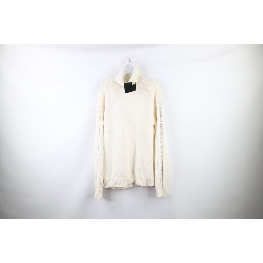 NOS Vtg 90s Marithe Francois Girbaud Mens L Heavyweight Knit Turtleneck Sweater